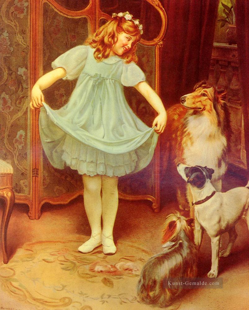 Das neue Kleid idyllische Kinder Arthur John Elsley Impressionismus Ölgemälde